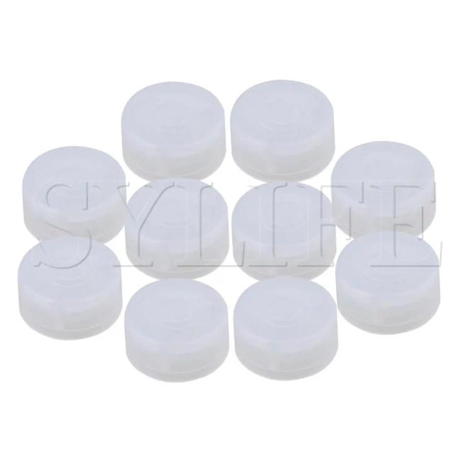 Conjunto de 10 Tampas Brancas para Pedais de Efeito de Guitarra Elétrica em Plástico