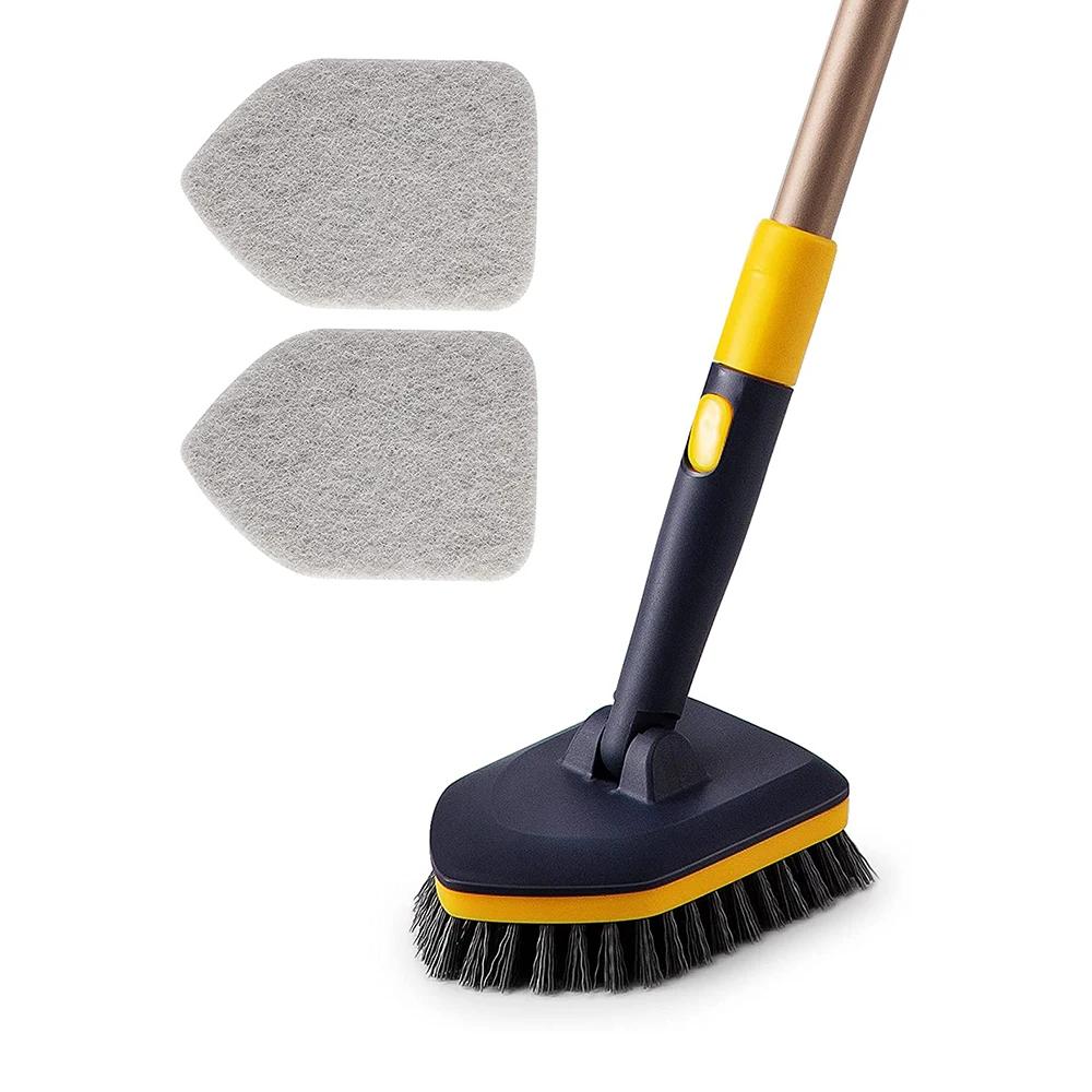 Escova de Limpeza do Piso com Pólo Telescópico Ajustável, Cerdas Stiff, Escovas, Tile Scrubber Tools, 2 em 1, 58,2 em - Image 1
