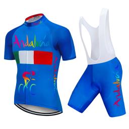 Andaluzia-Conjuntos de ciclismo masculino, roupas de bicicleta, calções respiráveis, gel pad 20D, roupa de equipe camuflada, verão, 2021 - Image 2