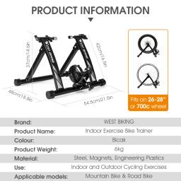 WEST BIKING-Home Sports Bike Trainer, Treinamento Indoor, Resistência Magnética, 26-28 ", Treinador De Ciclismo De Montanha De Estrada, Rolo De Bicicleta - Image 6