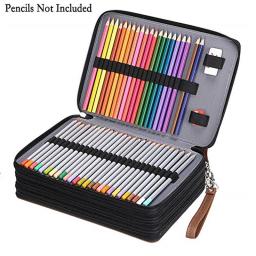 Estojo portátil colorido para lápis, à prova d'água, grande capacidade, em couro pu, suprimentos para arte, para estudantes, presentes, 200 unidades - Image 1