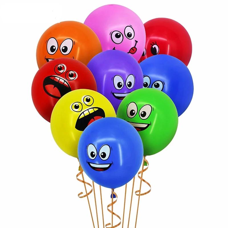 Balões de látex com smile, 10/peças, 12 polegadas, decoração de festa de aniversário, símbolo de expressão de balão, brinquedos para crianças - Image 1