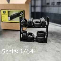 Diy 1/64 modelo de carro acessórios de diorama de pneu de borracha 100 pçs/caixa pneu de borracha 3 escalas (1/64,1/43,1/32) - Image 2