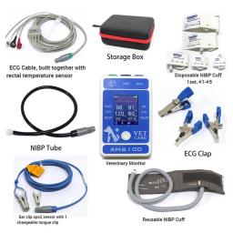 Vet bluetooth hanheld monitores nibp pressão arterial ecg spo2 temp pluse braço sonda circuifere oxímetro monitores clínica hospitalar para animais de estimação - Image 3