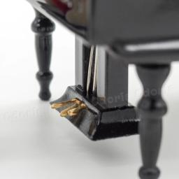 Odoria-Piano de cauda preto miniatura com tamborete, instrumento musical, caixa de música, acessórios Dollhouse, casa de bonecas - Image 4