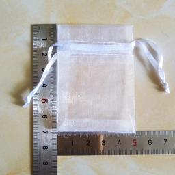 Sacos De Organza Com Cordão Para Embalagem De Jóias, Festa De Casamento, Decoração De Natal, Bolsa De Presente, 5x7, 7x9, 9x12cm, 100 Unidades por Lote - Image 2