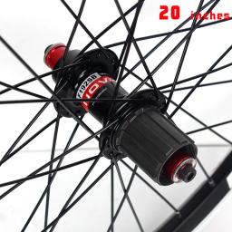 Rodado de bicicleta dobrável com freio a disco, Rodas de liga de alumínio, V Freio, Rodas de bicicleta, 2 Rolamentos, 7-10Speed, 20 polegadas, 406, 451, 74mm, 20, 24, 32H - Image 3