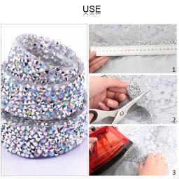Fita de cristal ab para decoração, decoração de vestuário com glitter strass faça você mesmo - Image 3