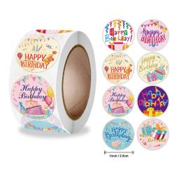 Adesivos para embalagem de feliz aniversário., etiqueta seladora de embalagem e presente diy para decoração de festa, adesivo de papelaria artesanal. 50 a 500 peças. - Image 1