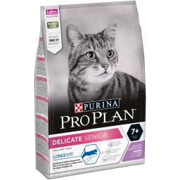 Pro Plano Delicado Sênior seco comida para gatos adultos over 7 anos de idade com a digestão sensível, com a turquia, pacote, 3 kg - Image 1