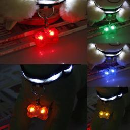 Suprimentos para animais de estimação led iluminar-se forma de osso do cão id tag colar de segurança do animal de estimação pingente para caminhar ao ar livre para o produto do animal de estimação cão acessório ferramenta - Image 4