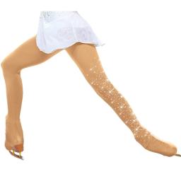 Strass patinação artística meia-calça adulto crianças ginástica collant calças de patinação no gelo meias meninas collants adulto fitness legging - Image 1