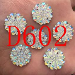 10 pçs 18mm ab resina flor strass flatback decoração de casamento 2 buraco botões d60 - Image 3