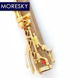 Moresky clarinete profissional de madeira alta qualidade, bb, chaves banhadas a ouro, sib clarnet m9 · gu10 - Image 5