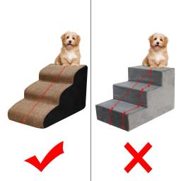Melhor cão escadas pet 3 passos escadas para pequeno cão gato casa do cão animais de estimação rampa escada anti-deslizamento removível cães cama escadas pet abastecimento - Image 1