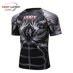 Camisa de compressão manga curta masculina, MMA, BBJ, Rashguard, Muay Thai, Macaco, GI, Kickboxing, Sport, Respirável, Boxe - Image 2