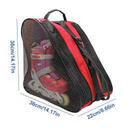 Saco de transporte de skate respirável caso crianças patins inline patins de gelo saco de patinação caso patins sacos de armazenamento apenas saco - Image 2