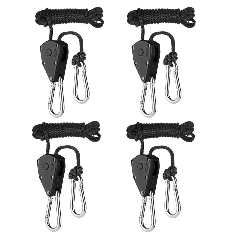 Superbud corda de catraca ajustável, 4 peças, 1/8 espaços, para cultivo pesado, luz, gancho de liga de zinco - Image 1