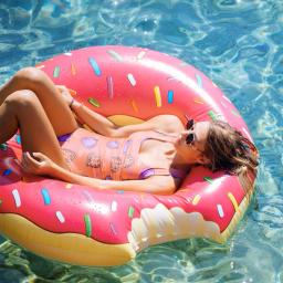Anel de assento de verão brinquedo bóia colchão inflável donut natação anel engrossado pvc verão praia flutuador brinquedo natação círculo - Image 1