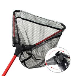 Novo 90cm telescópica rede de pesca com mosca isca de pesca jangada pesca mergulho net portátil dobrável triângulo silicone dip net aids de pesca - Image 2