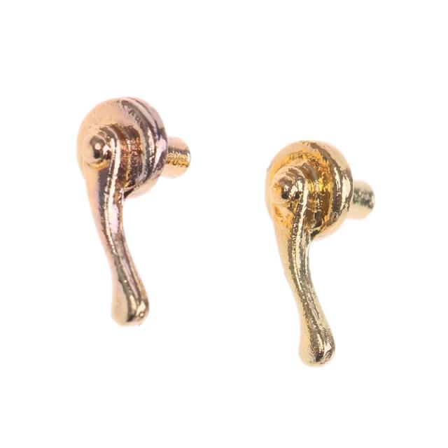 Alças em Miniatura para Bonecas - Liga Porta Pull com Fechaduras, Conjunto de 2 Peças para Dollhouse 1:12