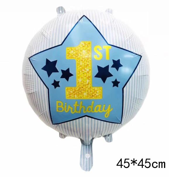Balão de hélio para aniversário DIY, arco azul e rosa, festa de bebê, balão de folha, decoração de feliz aniversário, sorte e batismo, brinquedos de casamento para crianças 1pc - Image 1