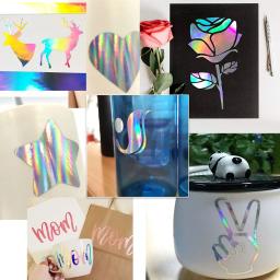 Adesivo vinil permanente para artesanato, adesivo holográfico de arco-íris e prata, à prova d'água, carta de scrapbook, copo de vinil/parede/vidro, rolo de adesivos faça você mesmo - Image 6