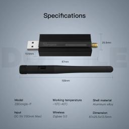 SONOFF ZB Dongle-P Zigbee 3.0 USB Dongle Plus Analisador de gateway Zigbee sem fios Zigbee2MQTT Captura de interface USB com antena - Image 5