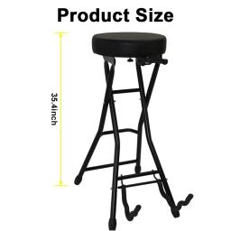 BATESMUSIC-Assento de guitarra com almofada acolchoada, ergonômico e Fold-out Stand, apto para guitarras acústicas e elétricas - Image 2