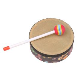 Instrumento de percussão portátil do instrumento da música de orff do tambor da mão de 6/8 polegadas com baqueta - Image 4