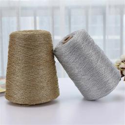 100gmetal cor prata seda crochê fios de tricô bordado fio de crochê alize inchado barato macrame fios - Image 2
