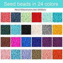 Beads Seed Beads Set para Fazer Jóias, Kit Beads, Pulseiras, colar, anel, DIY Art, Artesanato Artesanal, 2mm, 20000PCs - Image 2
