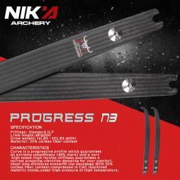 Nika membros curvo, N3 membros curvo recurvo, 55% fibra de carbono, Logo pequeno BULL, 22-46lbs, 1 par - Image 1