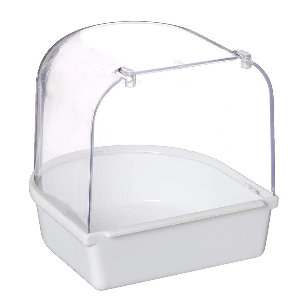 Caixa de plástico para banho de pássaros, 1 peça, para banheira de pássaros, para animais de estimação, tigela para pássaros, papagaio, pendurado, gaiola para banho de pássaros - Image 1