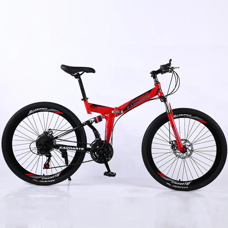 Wolface bicicletas de estrada corrida bicicleta dobrável mountain bike 26/24 Polegada aço 21/24/27 velocidade bicicletas freios a disco duplo - Image 1