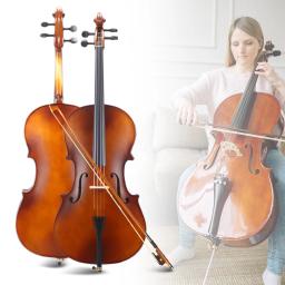 Lommi orquestra escola violoncelo 4/4 3/4 1/2 1/4 1/8 estudante cello maple brazilwood arco rosin bolsa de transporte + caso instrumentos da corda - Image 4