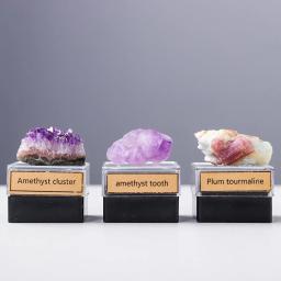 Caixa de presente para coleção de pedras minerais, 9 tamanhos de cristal natural granulado, ametista de quartzo, pedra de energia saudável, caixa de presente - Image 2