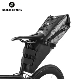 Rockbros-bolsa para selim de bicicleta, 10-14l de capacidade, à prova d'água, dobrável, para ciclismo e traseira - Image 2