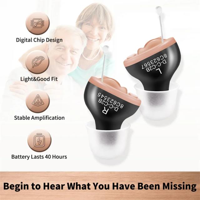 Aparelho Auditivo Digital Inteligente para Surdos e Idosos com Amplificador de Som Intra-Auricular e Função de Primeiros Socorros