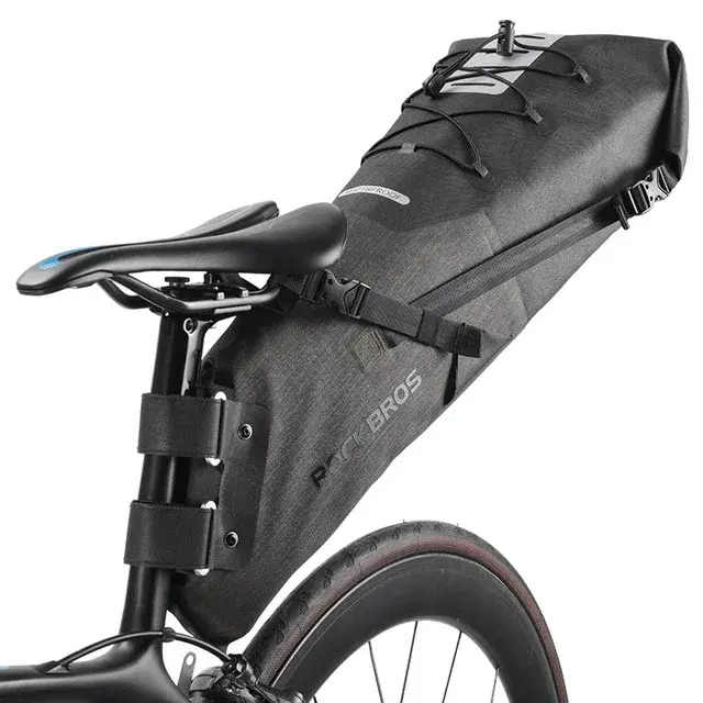 Bolsa para Selim de Bicicleta Rockbros: Capacidade de 10-14L, À Prova d'Água e Dobrável para Ciclismo