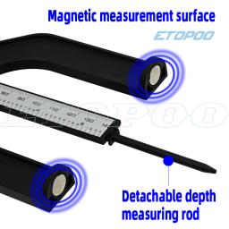 Digital medidor de profundidade digital medidor de profundidade do passo lcd auto magnético abertura ereta 80mm mão roteadores - Image 5