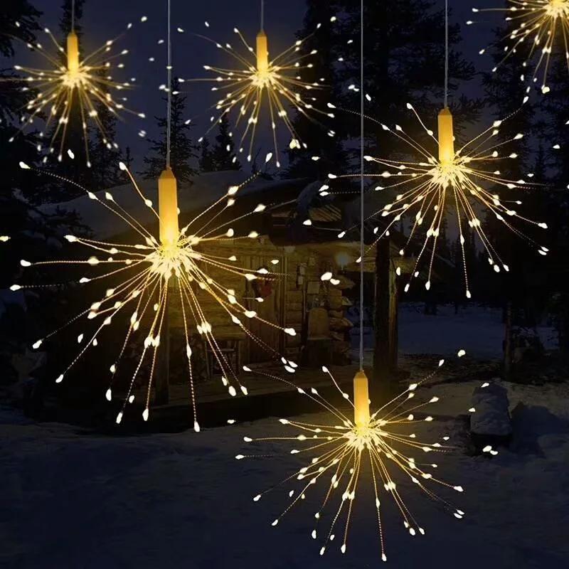 Led à prova ddanágua explodindo estrela fogos de artifício lâmpada natal luzes de fadas fio cobre lâmpada dandelion luzes da corda do jardim decoração da sua casa - Image 1