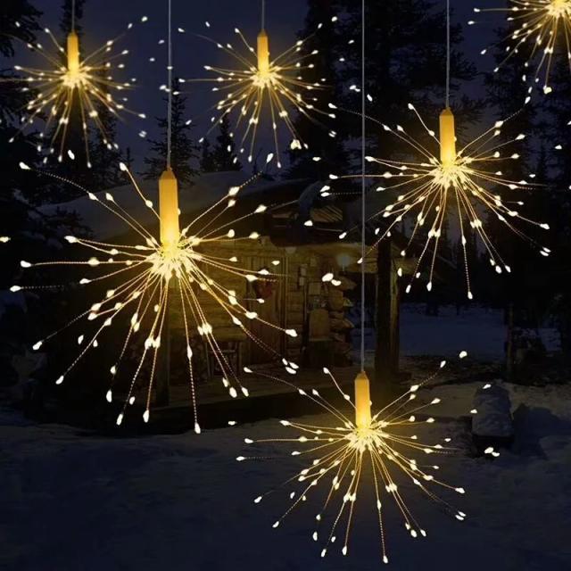 Lâmpada LED à prova d'água em forma de estrela: iluminação decorativa para festas e jardins com luzes de fadas e cordas de cobre