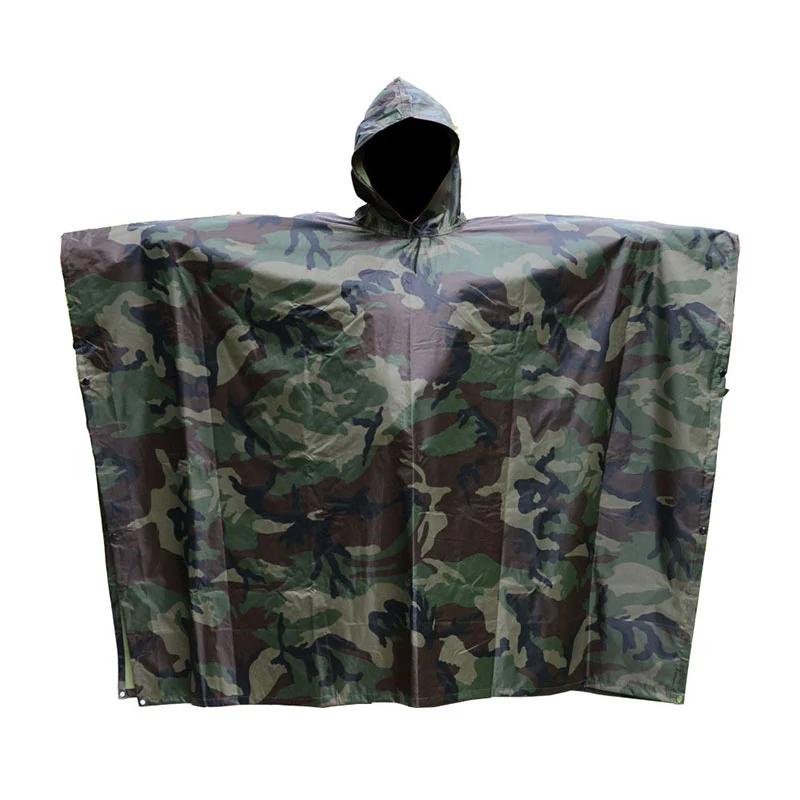 Multifunções Militar Camo Capa De Chuva capa de Chuva Poncho capa de Chuva Das Mulheres Dos Homens À Prova D' Água para Camping Pesca Motocicleta плащ дождевик - Image 1