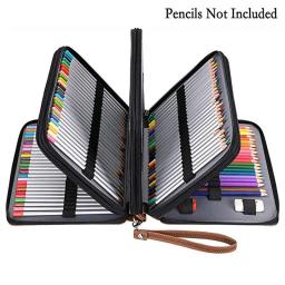 Estojo portátil colorido para lápis, à prova d'água, grande capacidade, em couro pu, suprimentos para arte, para estudantes, presentes, 200 unidades - Image 2