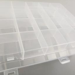 Yhbzret-caixa de plástico transparente para armazenamento, organizador de artesanato, caixa de acessórios e joias com 24 compartimentos - Image 3