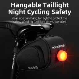 ROCKBROS-Bolsa para selim de bicicleta à prova de chuva e choque, suporte para assento com traseira reflexiva, alta capacidade, para mountain bike, MTP, acessório - Image 3