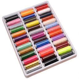 Cores misturadas Linhas de costura de poliéster, DIY, Acessórios para máquinas, roupas, bordados, mão, 200 jardas Spool, 39pcs - Image 3