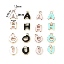 Encantos Letra Esmalte para Fazer Jóias, Letra Inicial Pingente, Pulseira e Colar DIY, 26 PCes por lote, 8mm, Alfabeto - Image 2