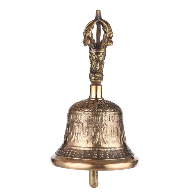Sino de Bronze Budista Tibetano com Vajra Almofadado: Perfeito para Meditação e Música Infantil